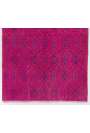 3'9" x 6'5" (115 x 196 cm) Pink Color Vintage Overdyed Handmade Turkish Rug, Pink Overdyed Rug