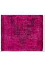 4' x 7' (123 x 213 cm) Pink Color Vintage Overdyed Handmade Turkish Rug, Pink Overdyed Rug