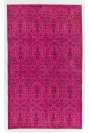 5'4" x 8'11" (165 x 274 cm) Pink Color Vintage Overdyed Handmade Turkish Rug, Pink Overdyed Rug