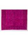 5'5" x 9' (166 x 276 cm) Pink Color Vintage Overdyed Handmade Turkish Rug, Pink Overdyed Rug