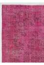 5'6" x 8'5" (168 x 257 cm) Pink Color Vintage Overdyed Handmade Turkish Rug, Pink Overdyed Rug