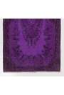3'10" x 6'11" (118 x 213 cm) Purple Color Vintage Overdyed Handmade Turkish Rug, Purple Overdyed Rug