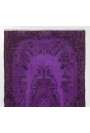 3'10" x 6'11" (118 x 213 cm) Purple Color Vintage Overdyed Handmade Turkish Rug, Purple Overdyed Rug