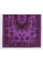 3'11" x 6'10" (120 x 209 cm) Purple Color Vintage Overdyed Handmade Turkish Rug, Purple Overdyed Rug