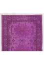 3'11" x 6'11" (120 x 212 cm) Purple Color Vintage Overdyed Handmade Turkish Rug, Purple Overdyed Rug