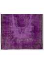 3'11" x 6'8" (121 x 205 cm) Purple Color Vintage Overdyed Handmade Turkish Rug, Purple Overdyed Rug