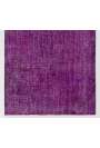 3'9" x 7'2" (116 x 220 cm) Purple Color Vintage Overdyed Handmade Turkish Rug, Purple Overdyed Rug