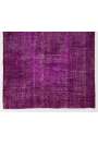 4' x 6'10" (123 x 210 cm) Purple Color Vintage Overdyed Handmade Turkish Rug, Purple Overdyed Rug