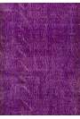 4' x 6'5" (122 x 198 cm) Purple Color Vintage Overdyed Handmade Turkish Rug, Purple Overdyed Rug