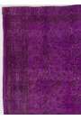 4' x 6'6" (122 x 200 cm) Purple Color Vintage Overdyed Handmade Turkish Rug, Purple Overdyed Rug