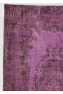 4' x 6'9" (123 x 206 cm) Purple Color Vintage Overdyed Handmade Turkish Rug, Purple Overdyed Rug