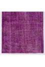 4' x 7'5" (122 x 227 cm) Purple Color Vintage Overdyed Handmade Turkish Rug, Purple Overdyed Rug