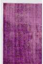4' x 7'5" (122 x 227 cm) Purple Color Vintage Overdyed Handmade Turkish Rug, Purple Overdyed Rug