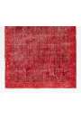 3'10" x 6'9" (118 x 206 cm) Red Color Vintage Overdyed Handmade Turkish Rug, Red Overdyed Rug
