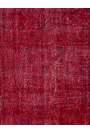 3'11" x 6'9" (121 x 206 cm) Red Color Vintage Overdyed Handmade Turkish Rug, Red Overdyed Rug