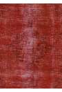 3'9" x 6'2" (115 x 190 cm) Lava Red Color Vintage Overdyed Handmade Turkish Rug, Red Overdyed Rug