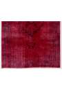 4' x 6'6" (122 x 200 cm) Dark Red Color Vintage Overdyed Handmade Turkish Rug, Red Overdyed Rug