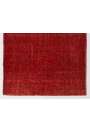 5'1" x 7'10" (156 x 240 cm) Red Color Vintage Overdyed Handmade Turkish Rug, Red Overdyed Rug