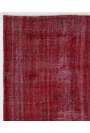 5'4" x 8'2" (165 x 250 cm) Dark Red Color Vintage Overdyed Handmade Turkish Rug, Red Overdyed Rug