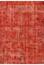 7'8" x 11' (240 x 340 cm) Red Color Vintage Overdyed Handmade Turkish Rug, Red Overdyed Rug