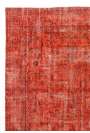 7'8" x 11' (240 x 340 cm) Red Color Vintage Overdyed Handmade Turkish Rug, Red Overdyed Rug
