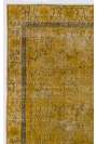 3'8" x 6'7" (113 x 203 cm) Yellow Color Vintage Overdyed Handmade Turkish Rug, Yellow Overdyed Rug