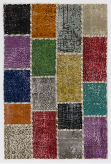 4'x6' Multicolor PATCHWORK Rug 