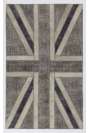 152x245 cm Gray & Beige British Flag Union Jack Design PATCHWORK Rug