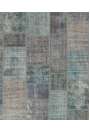 8' x 10' (245 x 305 cm) Light Blue & Turquoise Patchwork Rug