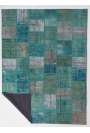 200x300 cm (6'6" x 9'10")  Turquoise, Teal and light Sky Blue Vintage Patchwork Rug