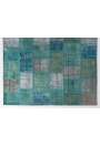 200x300 cm (6'6" x 9'10")  Turquoise, Teal and light Sky Blue Vintage Patchwork Rug