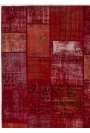6'6" x 9'10 (200 x 300 cm) Red Color PATCHWORK with Orange pieces