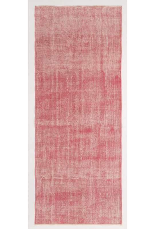 Pink Overdyed Runner Rug 4' x 9'8" (122 x 300 cm) Turkish Handmade Runner Rug, Pink Runner Rug, Soft Pink Handmade Runner Rug