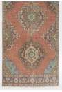 Sun Faded Runner Rug, 3'8" x 13' (112 x 400 cm) Red, Brown and Blue Color Vintage Overdyed Runner Rug, Turkish Overdyed Runner Rug
