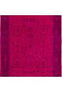5' x 13' (150 x 396 cm) Pink and Lavender Color Vintage Overdyed Handmade Turkish Runner Rug, Pink Overdyed Runner Rug