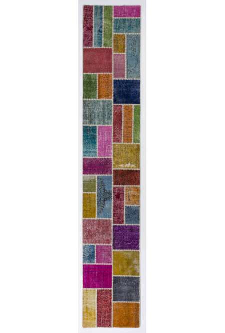 3' x 22' Multi-Color Patchwork Runner Rug
